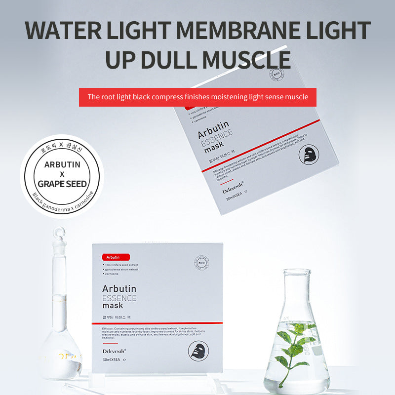 Mascarilla facial coreana de arbutina: ilumina el tono de la piel, difumina las manchas oscuras, cuida el acné e hidrata profundamente la piel seca.