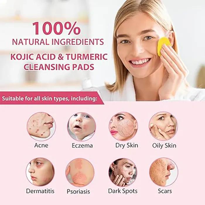 Discos limpiadores de cúrcuma Limpieza facial Cuidado de la piel