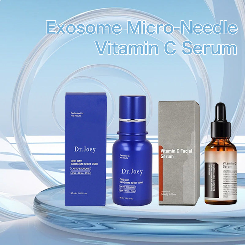 Dúo definitivo para eliminar manchas oscuras: microagujas de exosomas + suero de vitamina C 