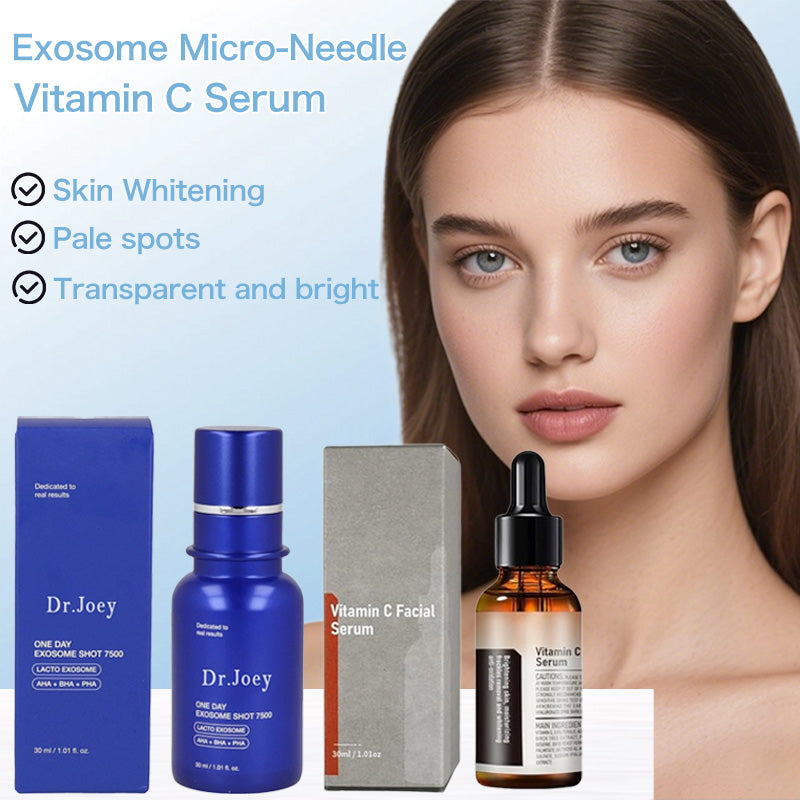 Dúo definitivo para eliminar manchas oscuras: microagujas de exosomas + suero de vitamina C 