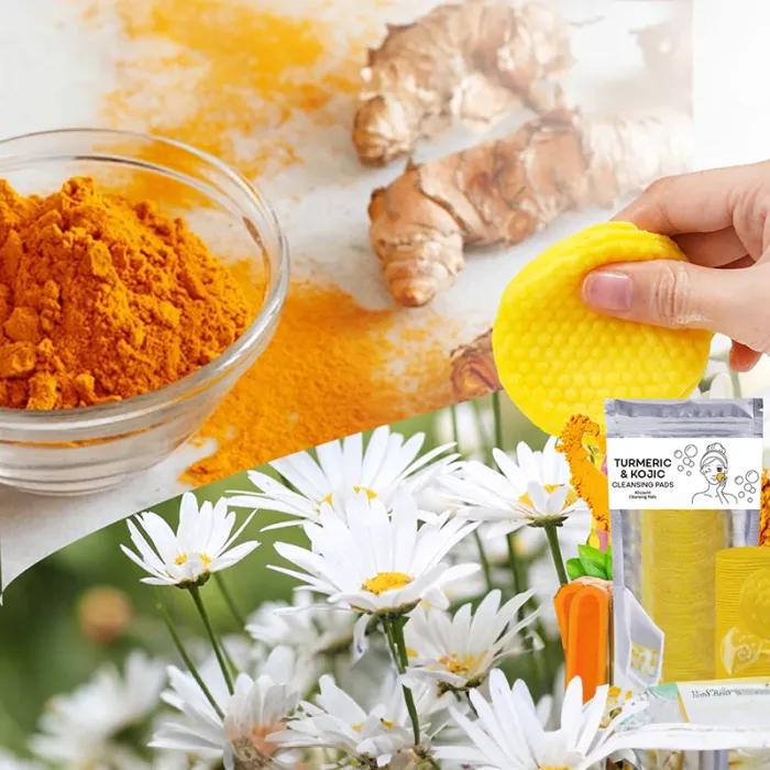 Discos limpiadores de cúrcuma Limpieza facial Cuidado de la piel