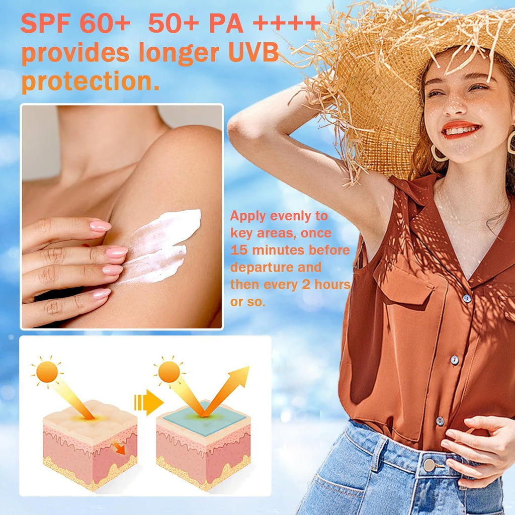 Crema facial con protector solar de espectro SPA+++ | Protección e hidratación FPS 60+ | Sensación ligera y refrescante 