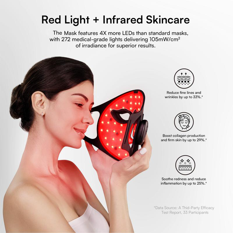 Máscara facial LED inalámbrica GLOW, portátil y recargable 