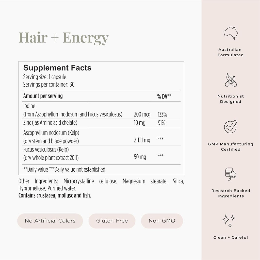 Vitaminas para el crecimiento del cabello Hair + Energy Formula 